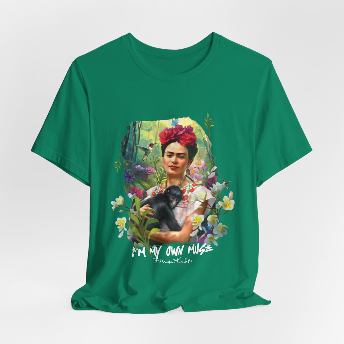 Frida Kahlo Jungle Monkey Portrait T-Shirt