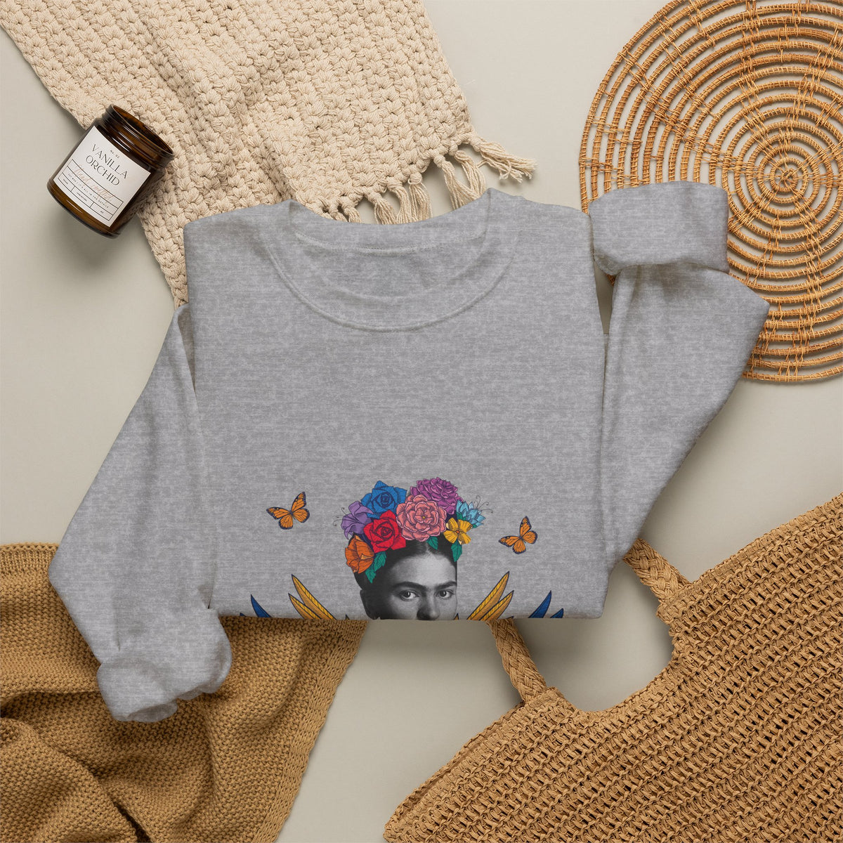 Frida Kahlo Winged Sacred Heart Crewneck Sweatshirt