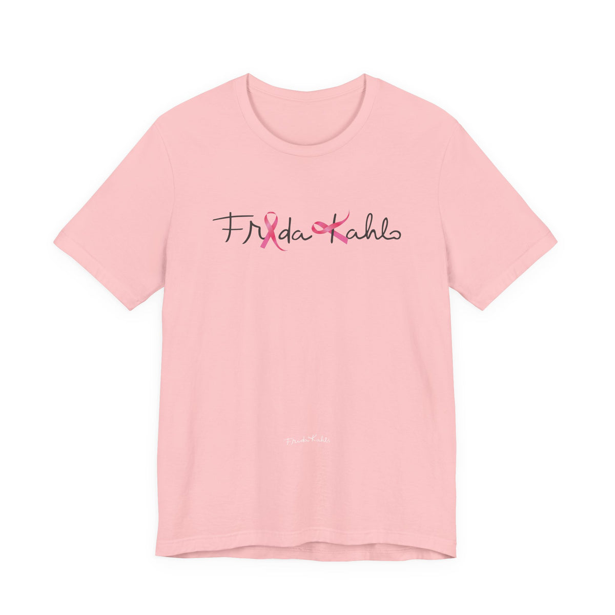 Frida Kahlo Pink Ribbon Logo Breast Cancer Awareness T-Shirt