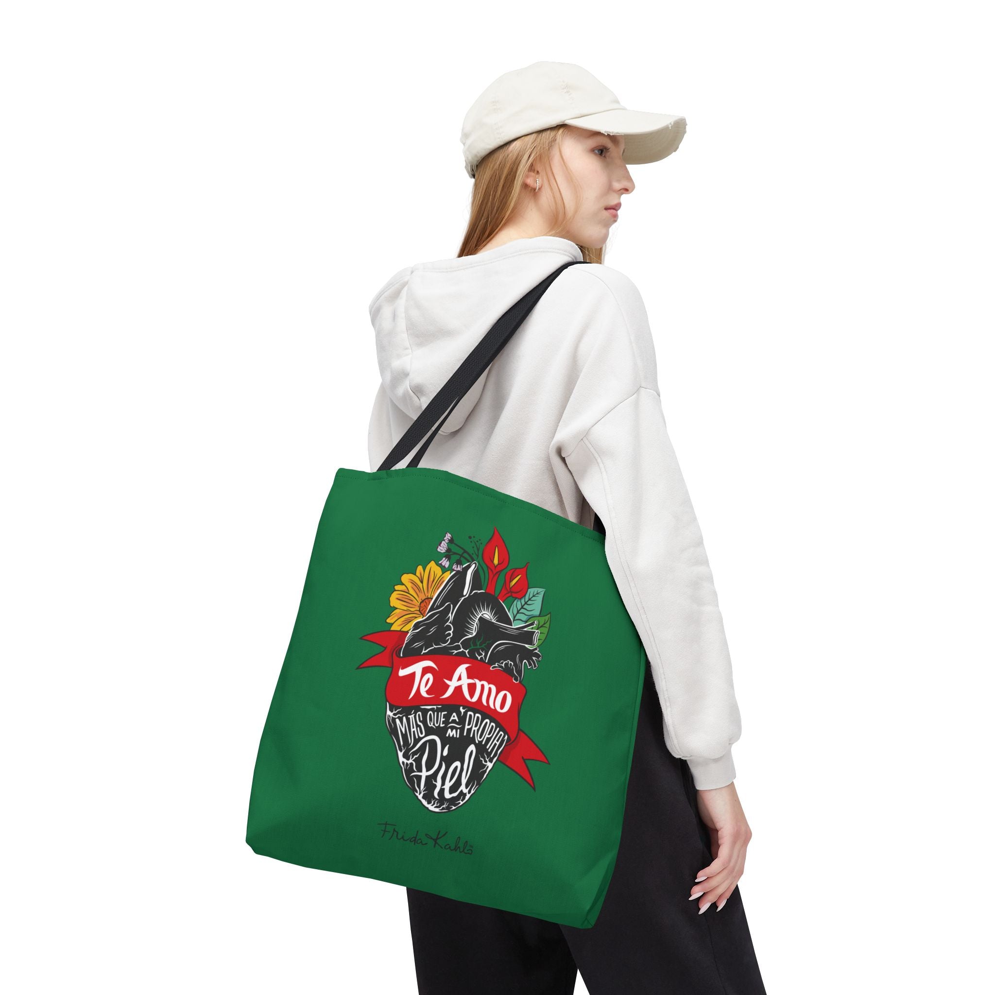 Frida Kahlo - "Te Amo Más Que Mi Propia Piel" - Inspired Anatomical Heart Tote Bag