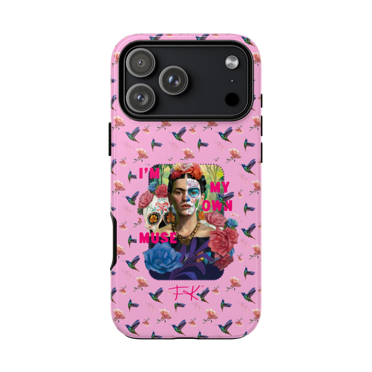 Frida Kahlo I Am My Own Muse Pink Hummingbird iPhone Case