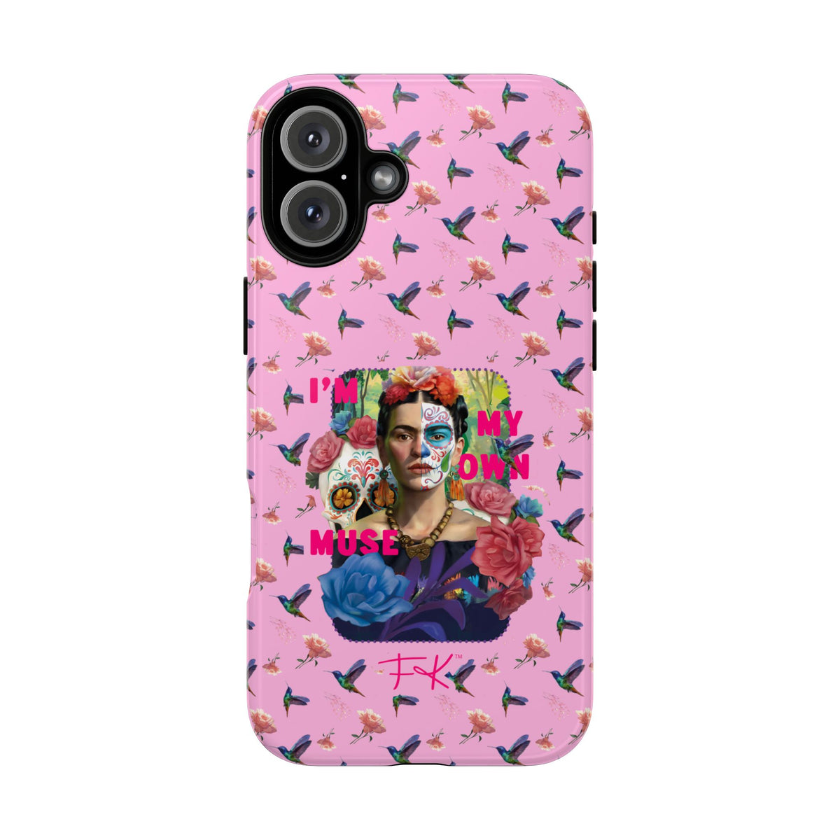 Frida Kahlo I Am My Own Muse Pink Hummingbird iPhone Case