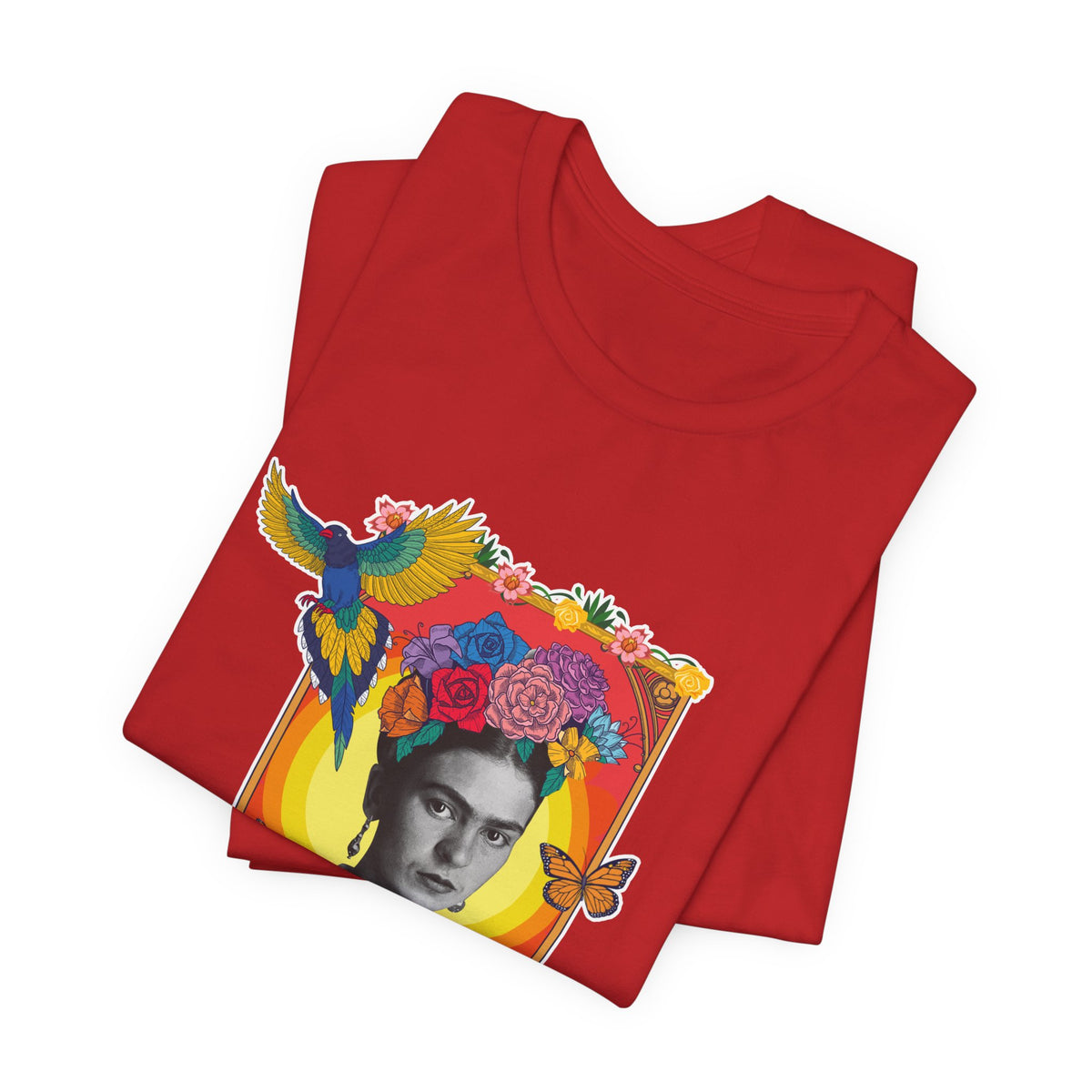 Frida Kahlo Hummingbird Golden Frame T-Shirt