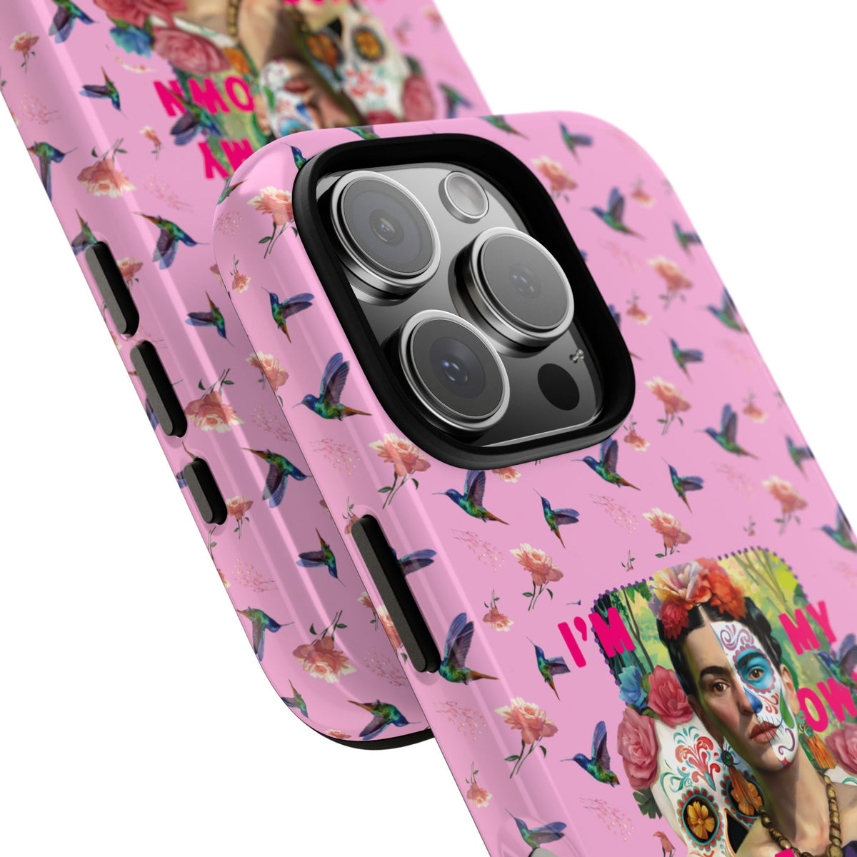 Frida Kahlo I Am My Own Muse Pink Hummingbird iPhone Case