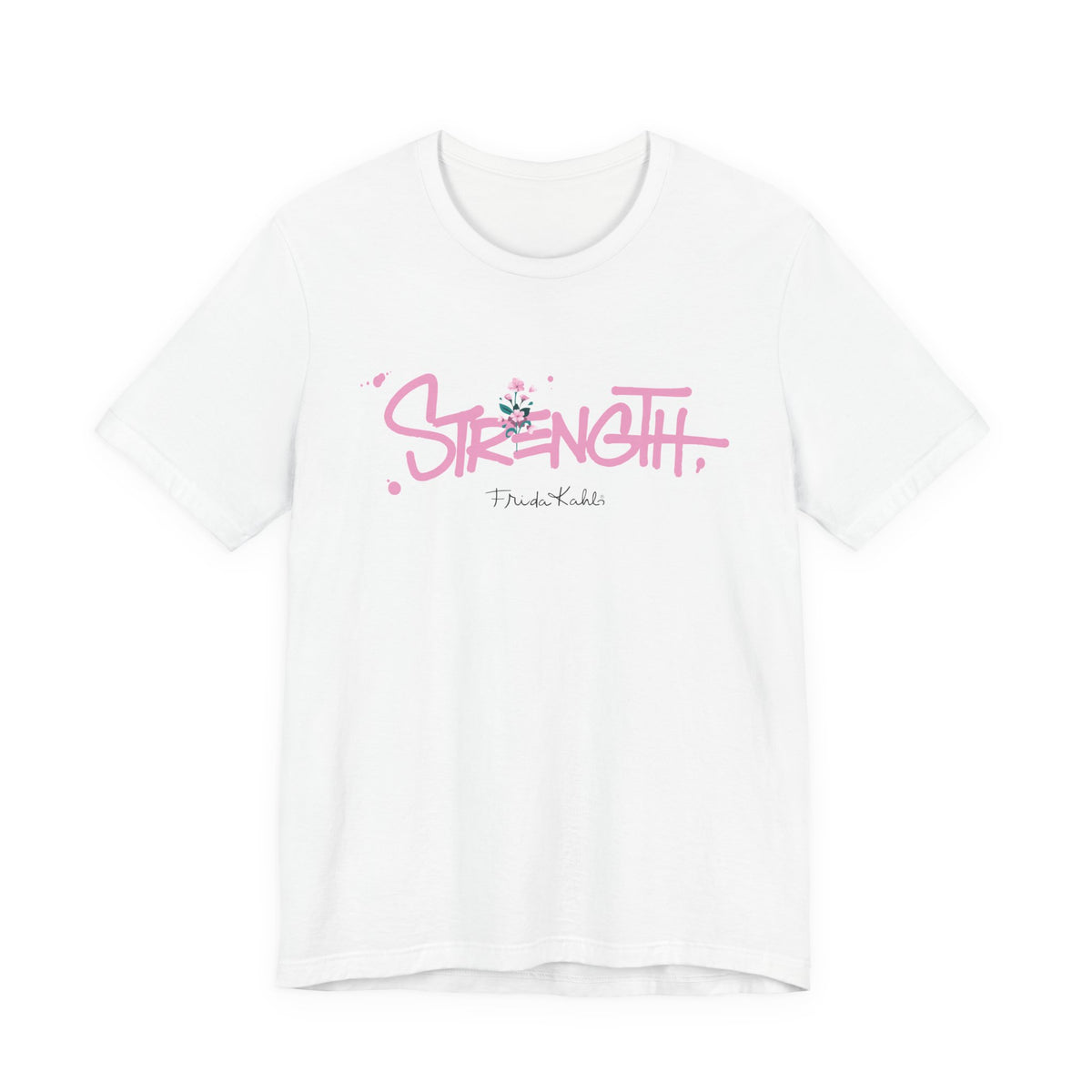 Frida Kahlo Strength Script Breast Cancer Awareness T-Shirt