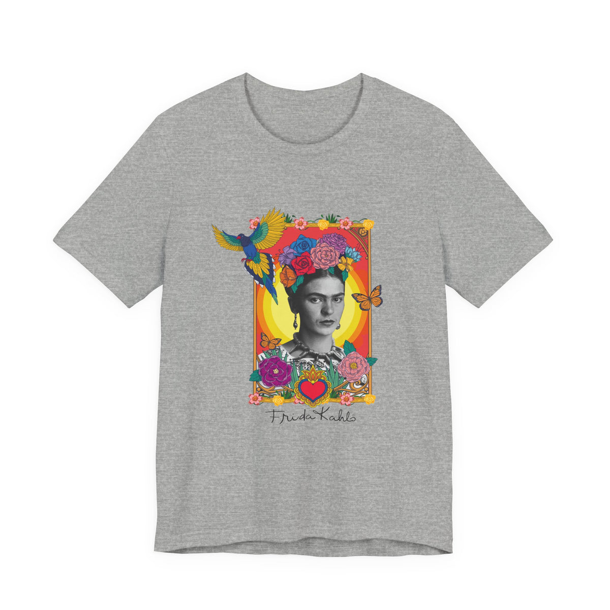 Frida Kahlo Hummingbird Golden Frame T-Shirt