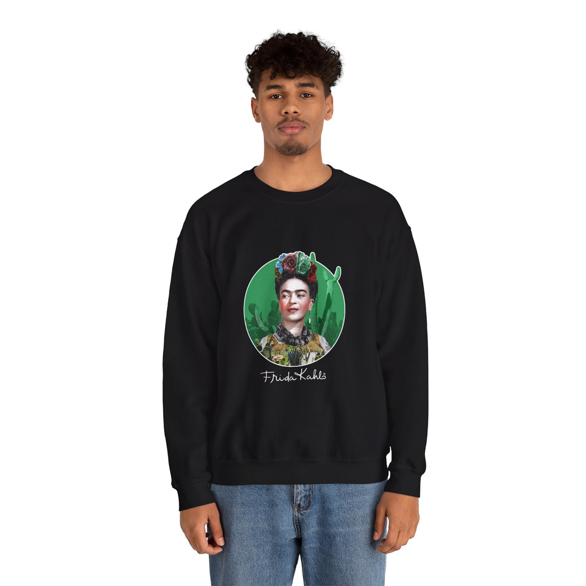 Frida Kahlo Cactus Garden Medallion Crewneck Sweatshirt