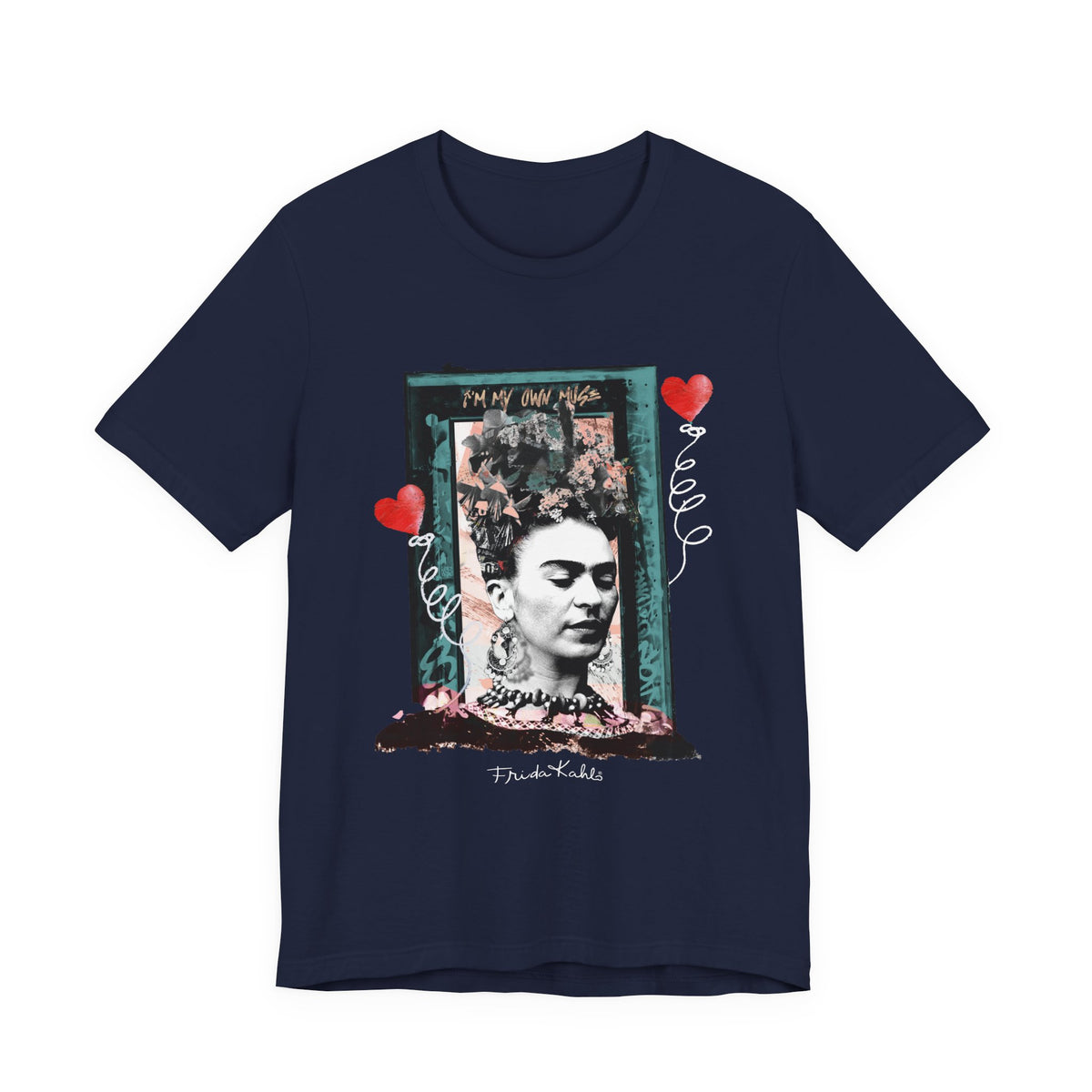 Frida Kahlo Vintage Frame Hearts T-Shirt