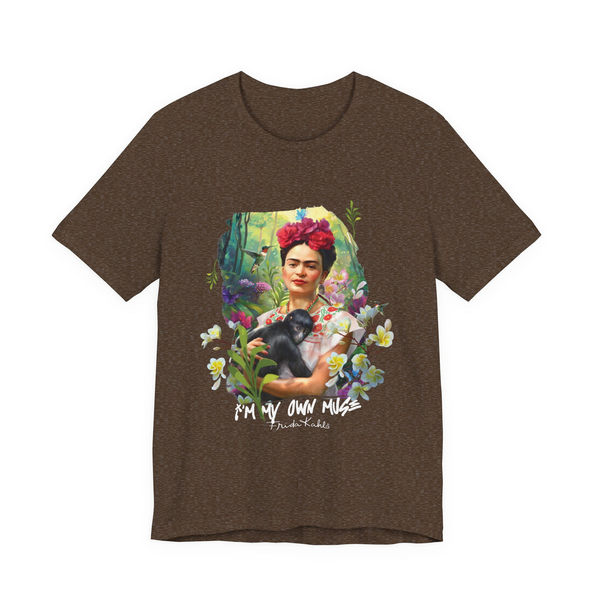 Frida Kahlo Jungle Monkey Portrait T-Shirt