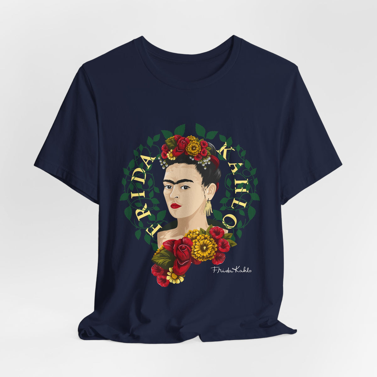 Frida Kahlo Floral Wreath Portrait T-Shirt