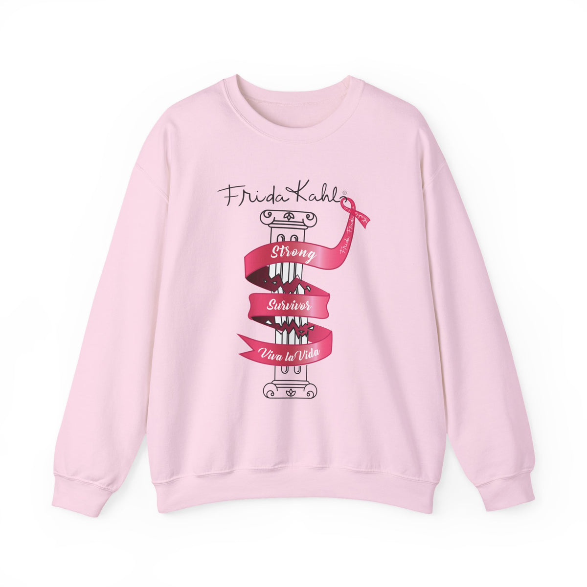 Frida Kahlo Pink Ribbon Banner Breast Cancer Awareness Sweatshirt
