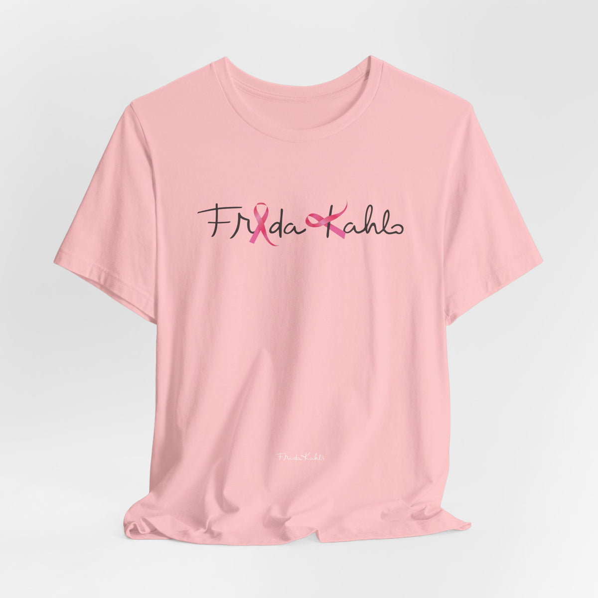 Frida Kahlo Pink Ribbon Logo Breast Cancer Awareness T-Shirt