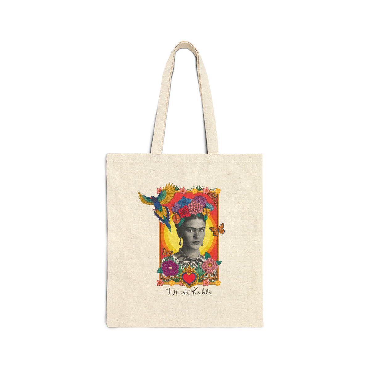 Canvas Tote Bag - Frida Kahlo Collection, Iconic Portraits and Vibrant Colors