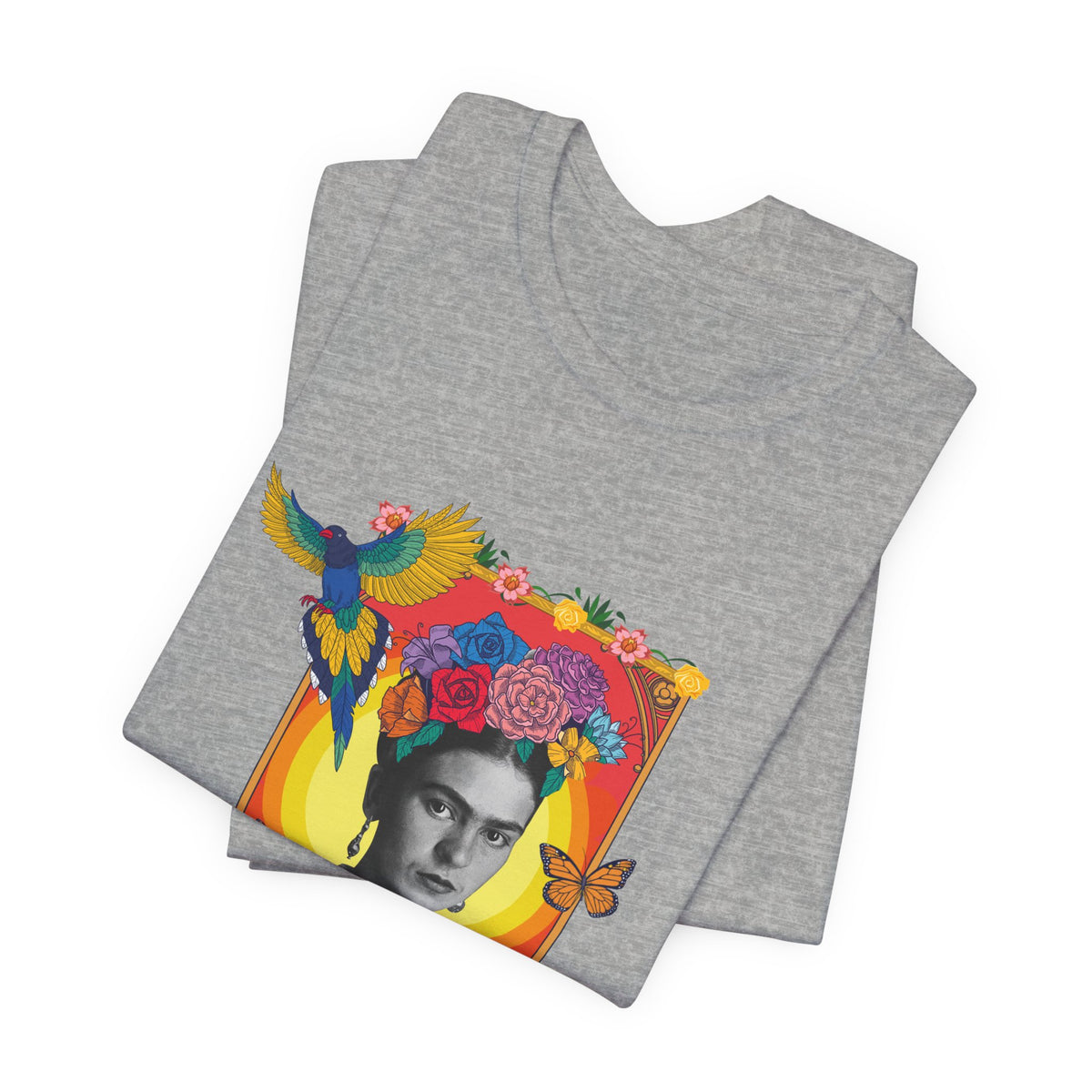 Frida Kahlo Hummingbird Golden Frame T-Shirt