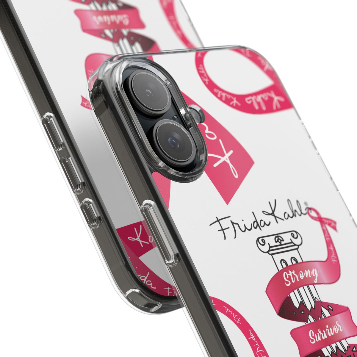 Frida Kahlo Pink Ribbon Banner iPhone Case - Breast Cancer Awareness