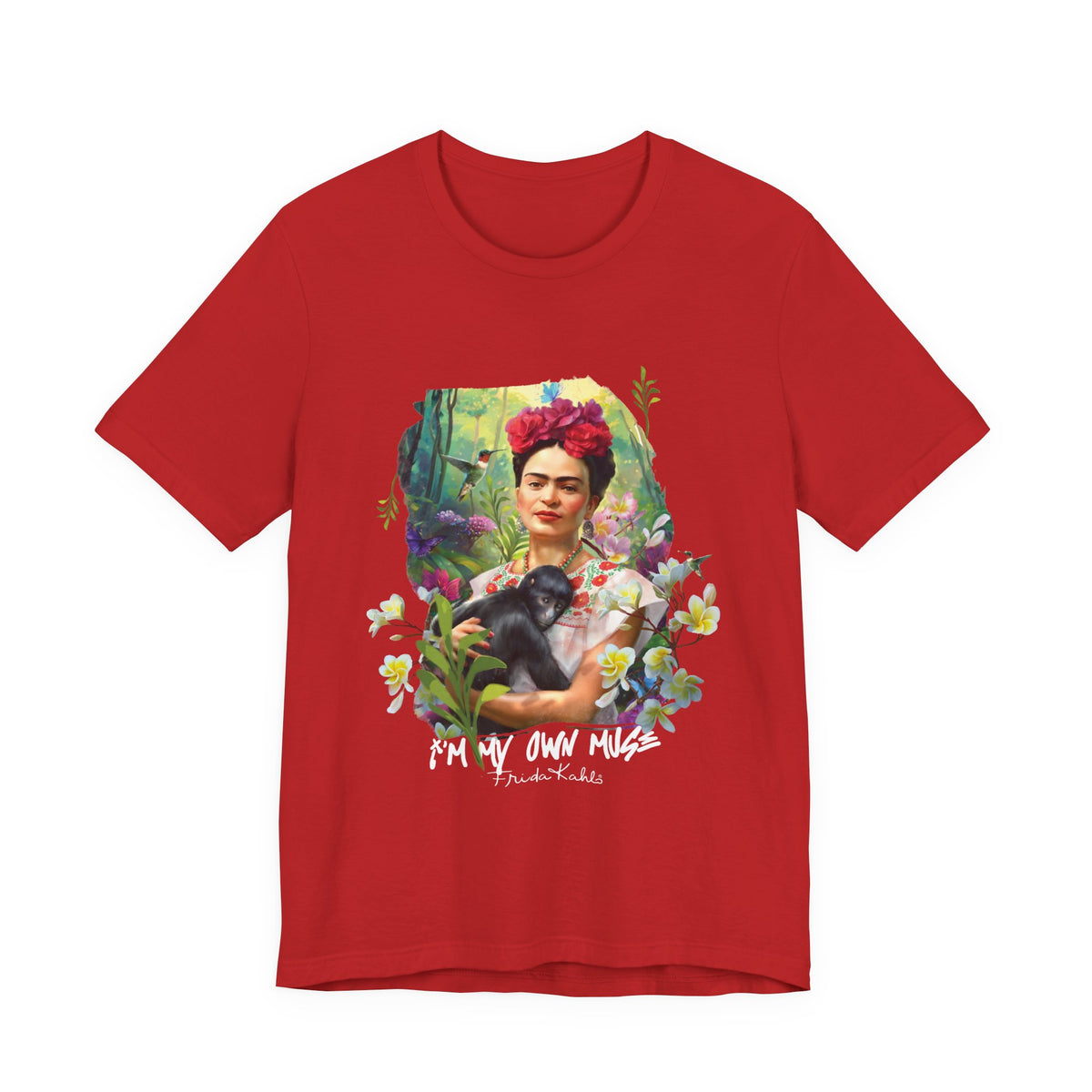 Frida Kahlo Jungle Monkey Portrait T-Shirt