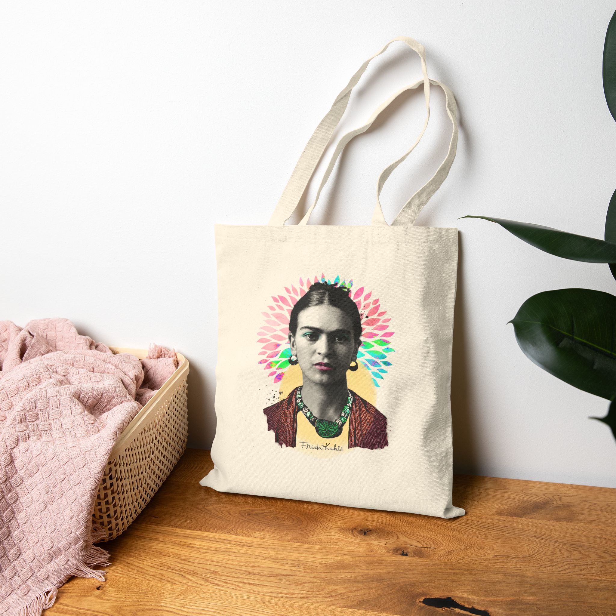 Canvas Tote Bag - Frida Kahlo Collection, Iconic Portraits and Vibrant Colors