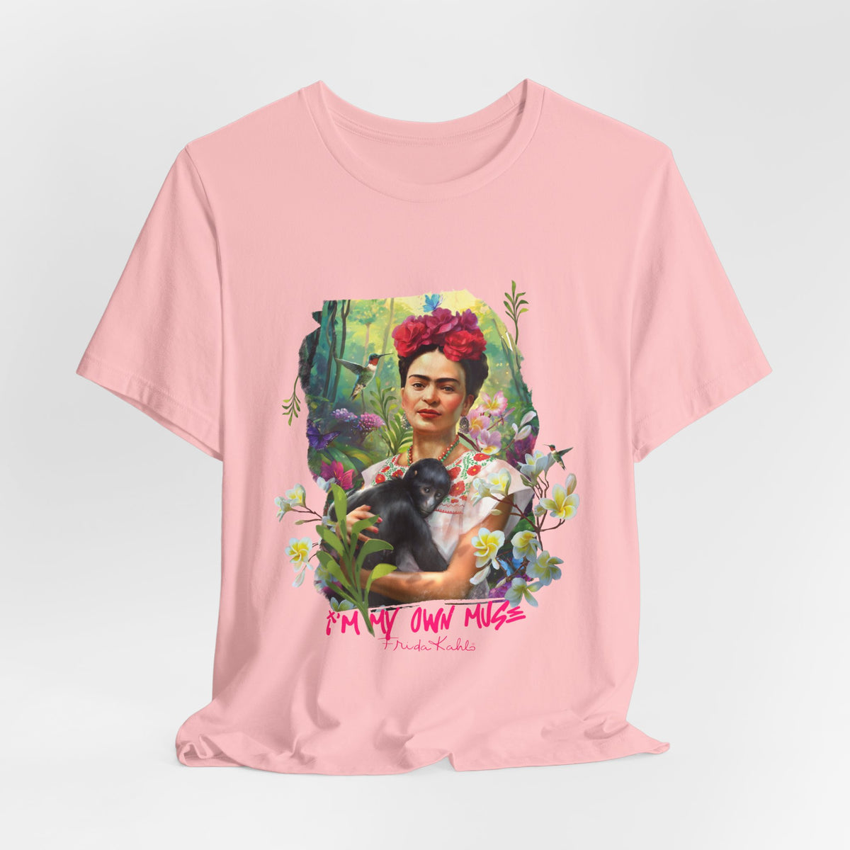Frida Kahlo Jungle Monkey Portrait T-Shirt