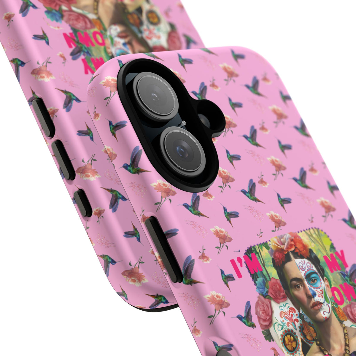 Frida Kahlo I Am My Own Muse Pink Hummingbird iPhone Case