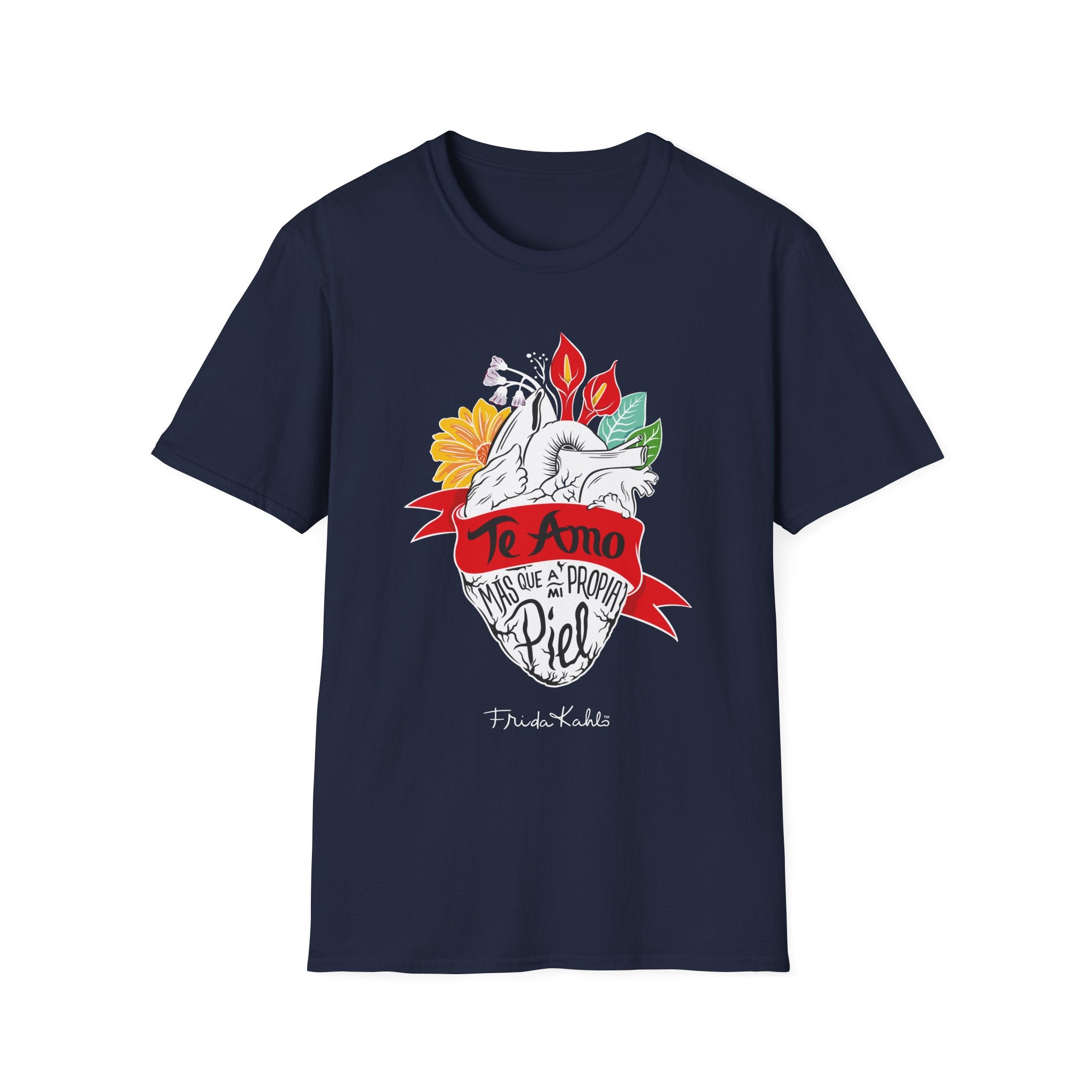 Frida Kahlo - "Te Amo Más Que Mi Propia Piel" - Inspired Anatomical Heart T-Shirt