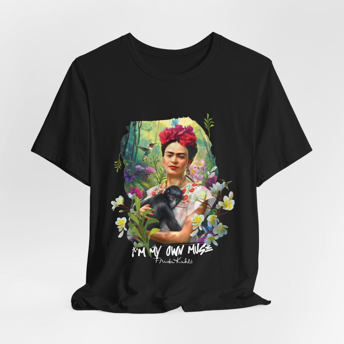 Frida Kahlo Jungle Monkey Portrait T-Shirt