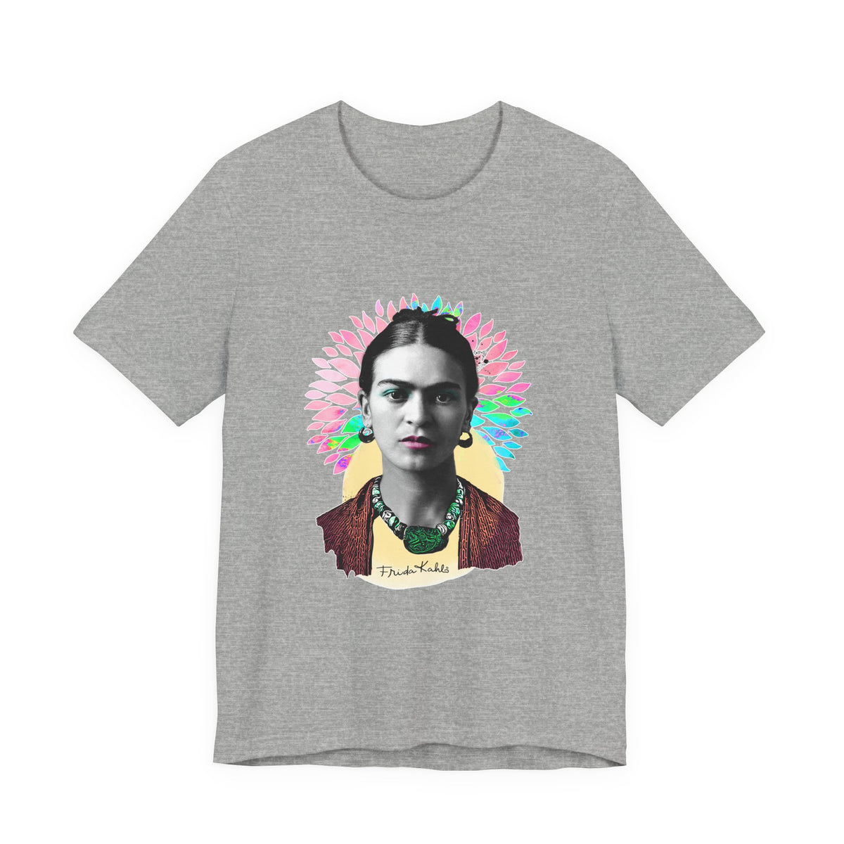 Frida Kahlo Flower Halo Portrait T-Shirt