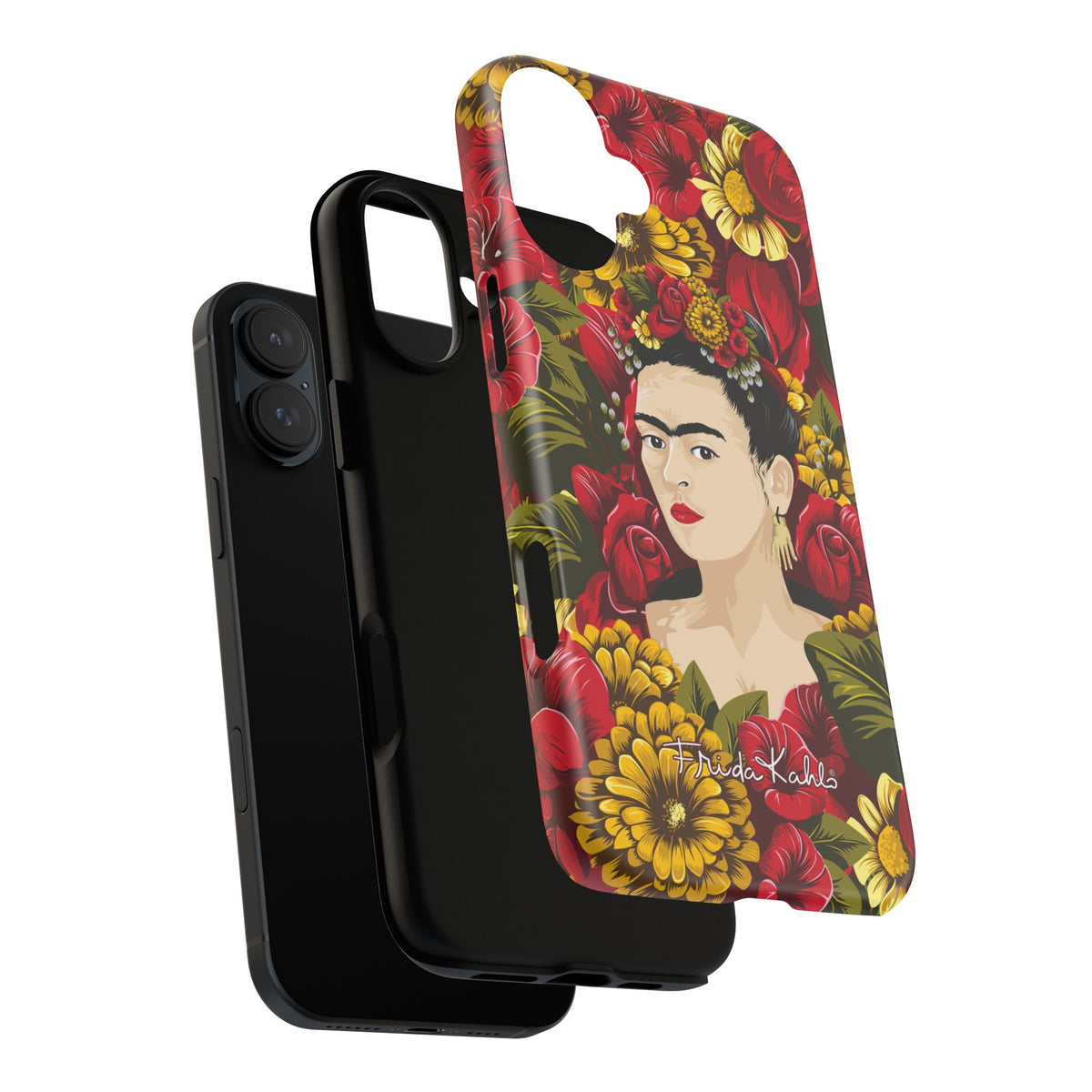 Frida Kahlo Roses and Sunflowers Portrait Phone Case
