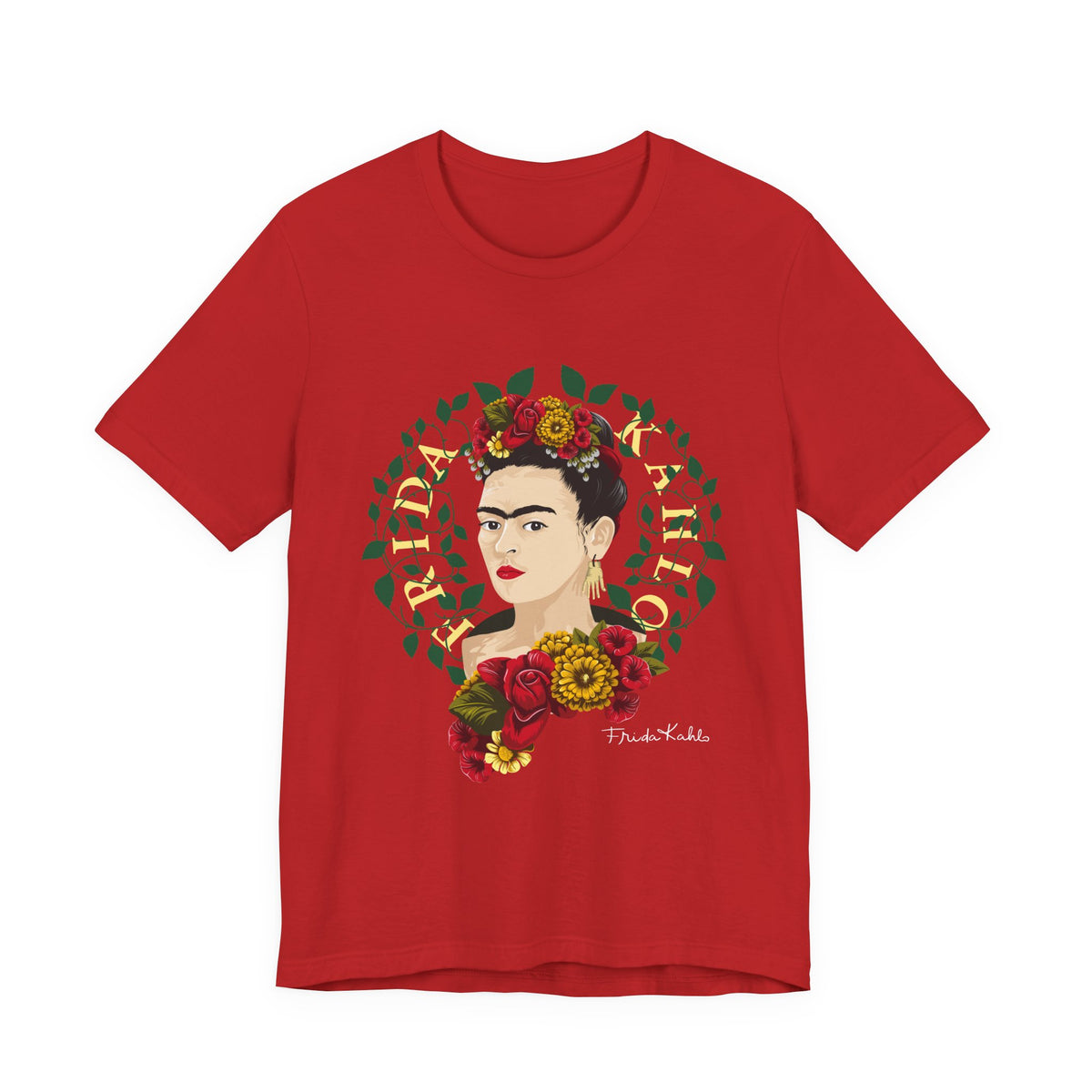 Frida Kahlo Floral Wreath Portrait T-Shirt