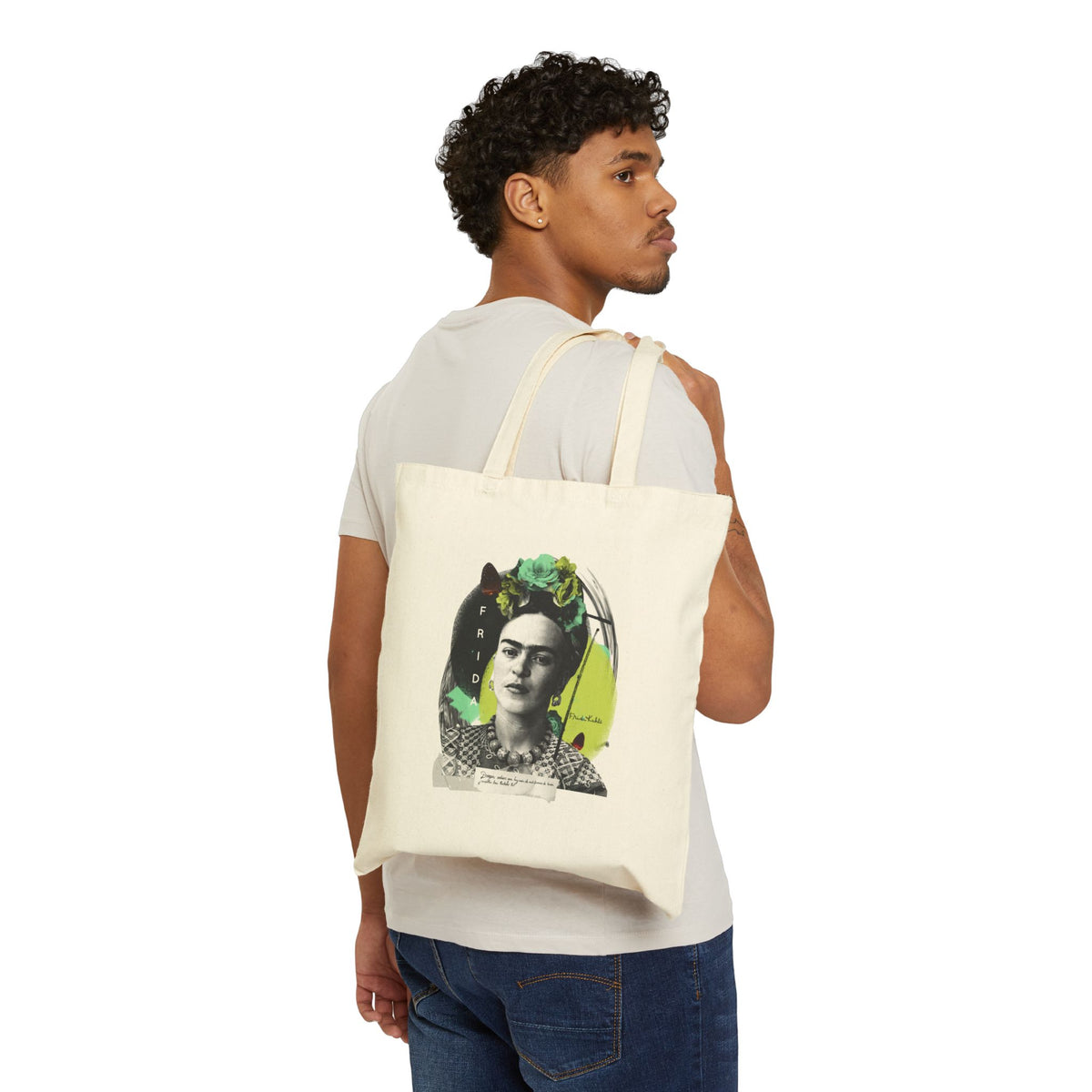 Canvas Tote Bag - Frida Kahlo Collection, Iconic Portraits and Vibrant Colors