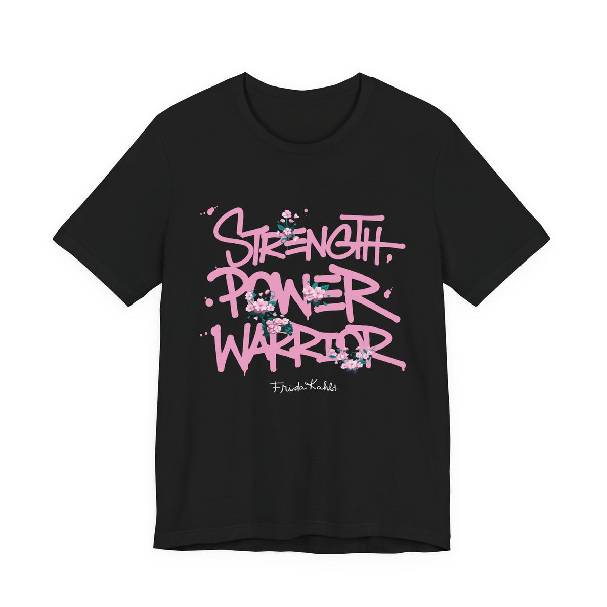 Frida Kahlo Strength Power Warrior Breast Cancer Awareness T-Shirt