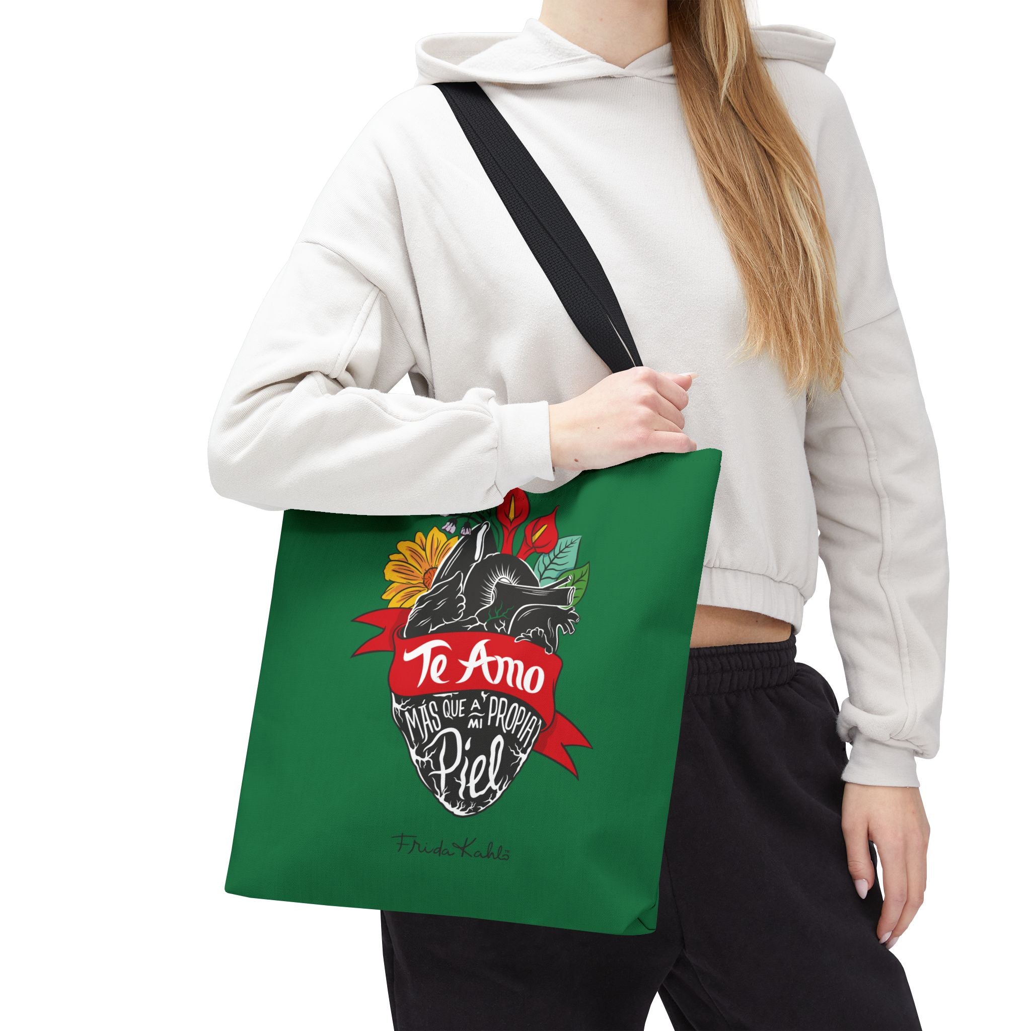 Frida Kahlo - "Te Amo Más Que Mi Propia Piel" - Inspired Anatomical Heart Tote Bag