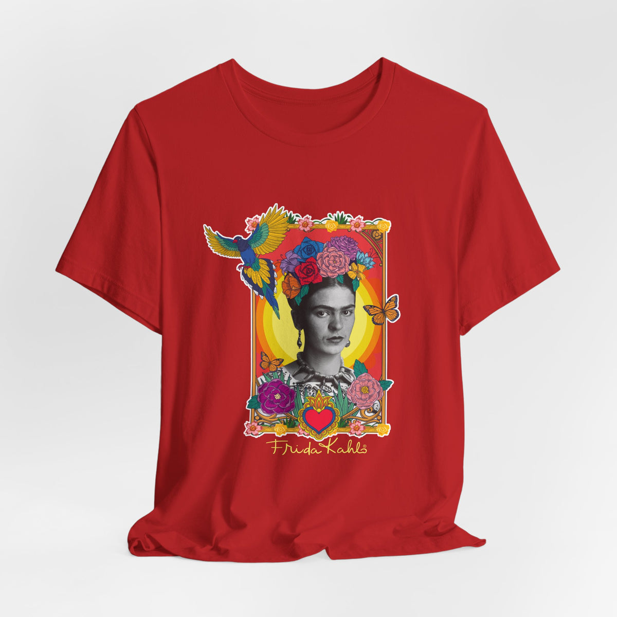 Frida Kahlo Hummingbird Golden Frame T-Shirt