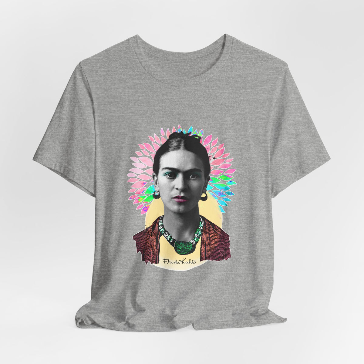 Frida Kahlo Flower Halo Portrait T-Shirt