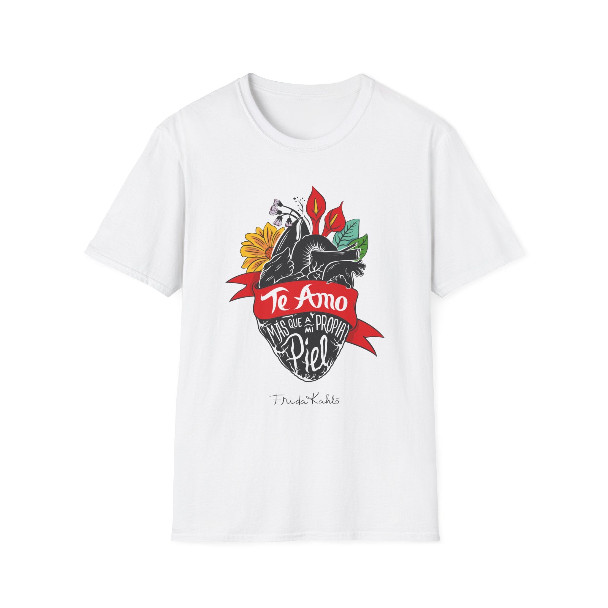 Frida Kahlo - "Te Amo Más Que Mi Propia Piel" - Inspired Anatomical Heart T-Shirt