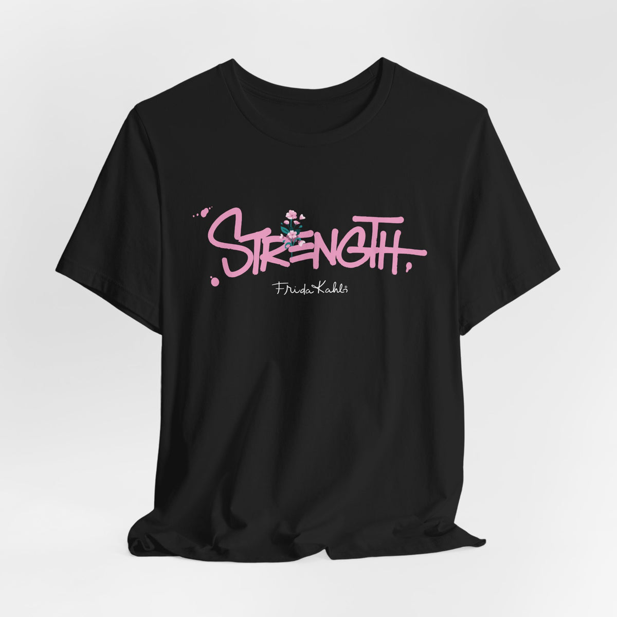 Frida Kahlo Strength Script Breast Cancer Awareness T-Shirt