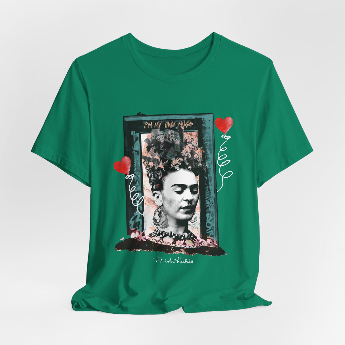 Frida Kahlo Vintage Frame Hearts T-Shirt
