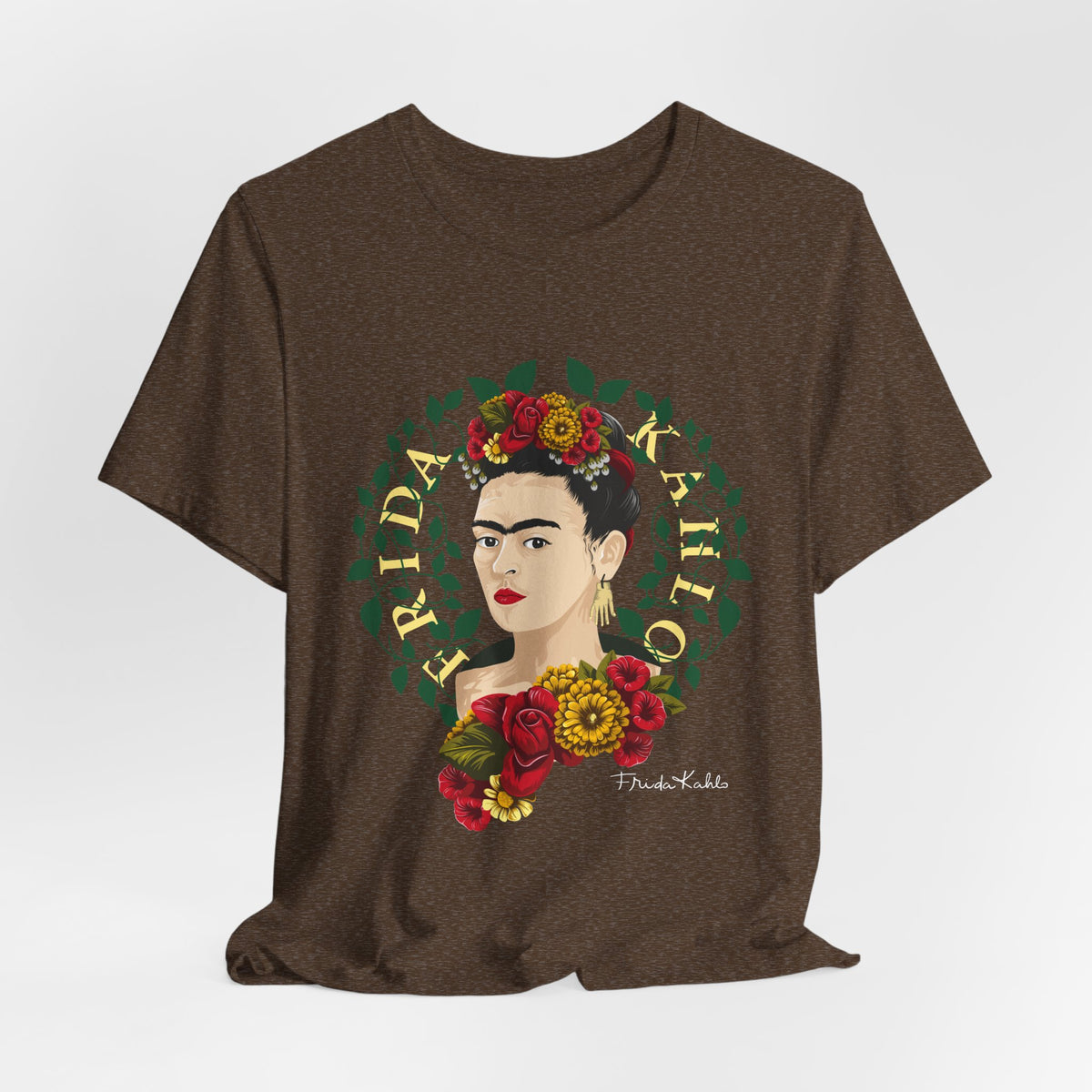 Frida Kahlo Floral Wreath Portrait T-Shirt
