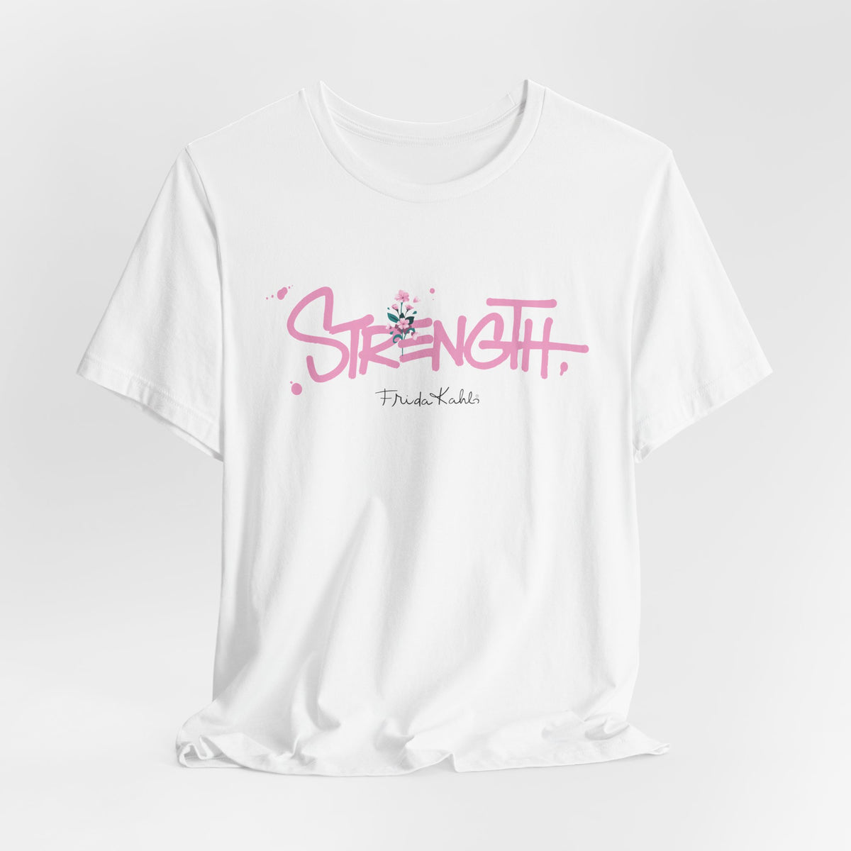 Frida Kahlo Strength Script Breast Cancer Awareness T-Shirt