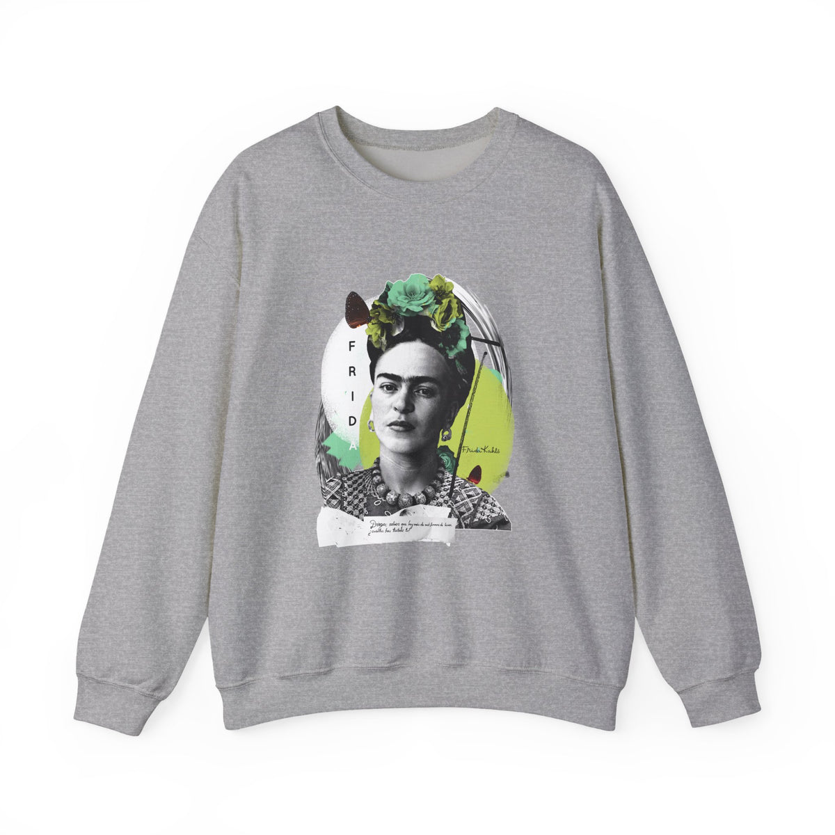 Frida Kahlo Modern Collage Portrait Crewneck Sweatshirt