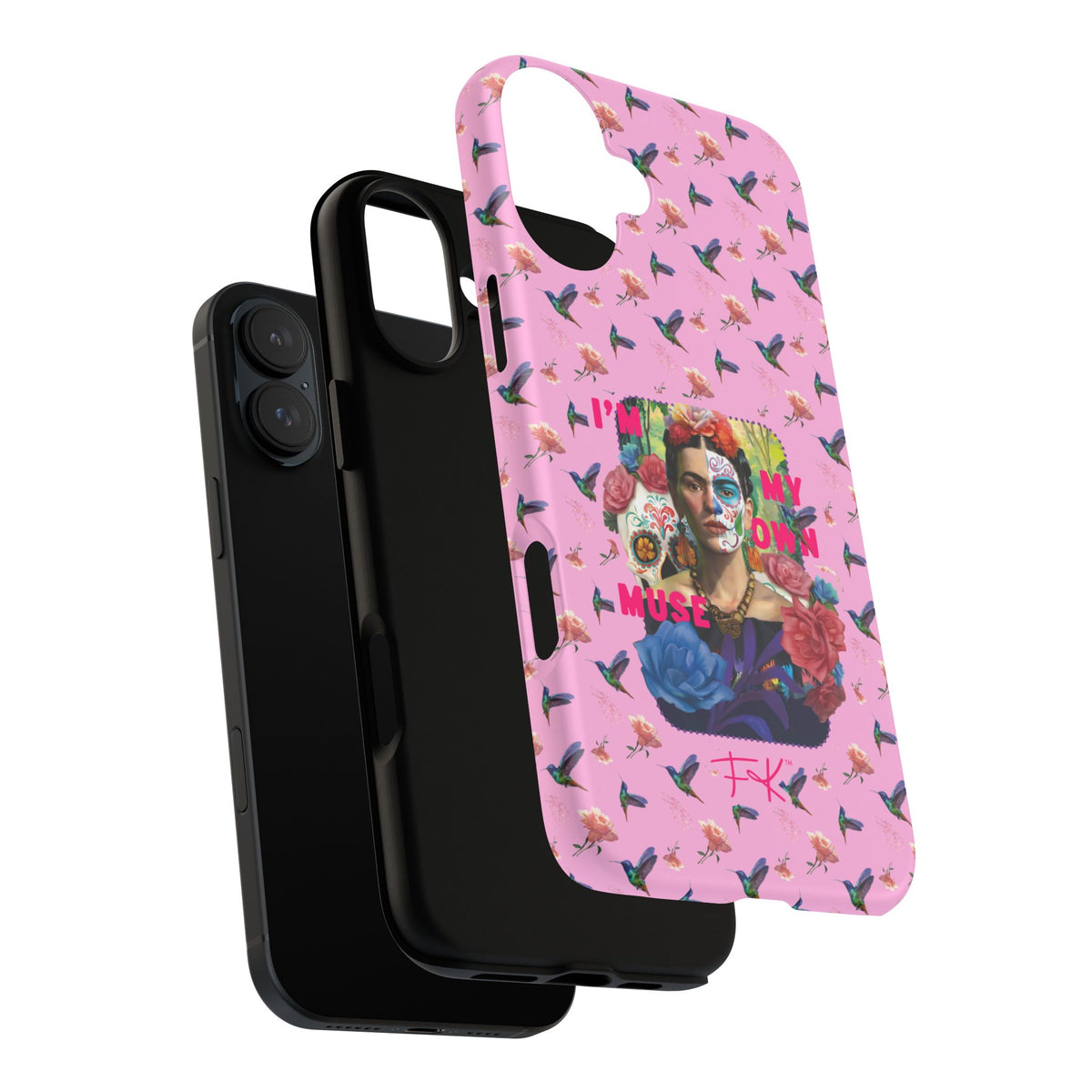 Frida Kahlo I Am My Own Muse Pink Hummingbird iPhone Case