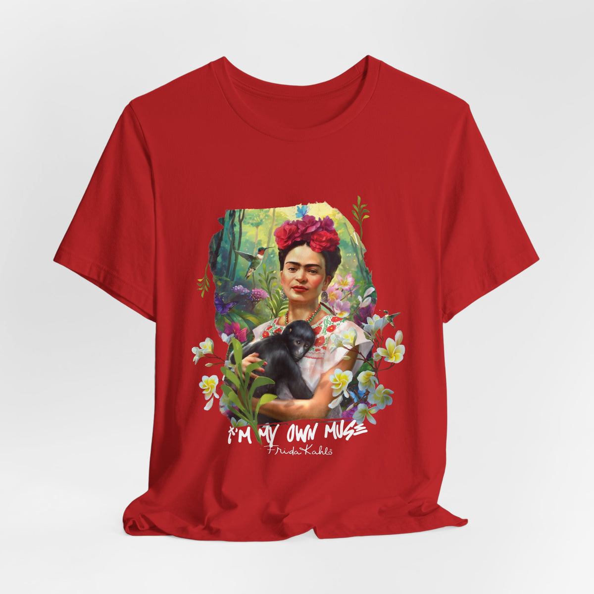 Frida Kahlo Jungle Monkey Portrait T-Shirt