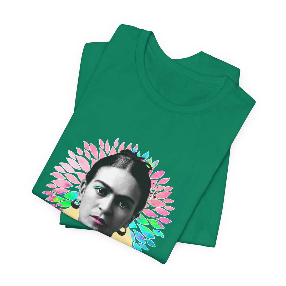 Frida Kahlo Flower Halo Portrait T-Shirt