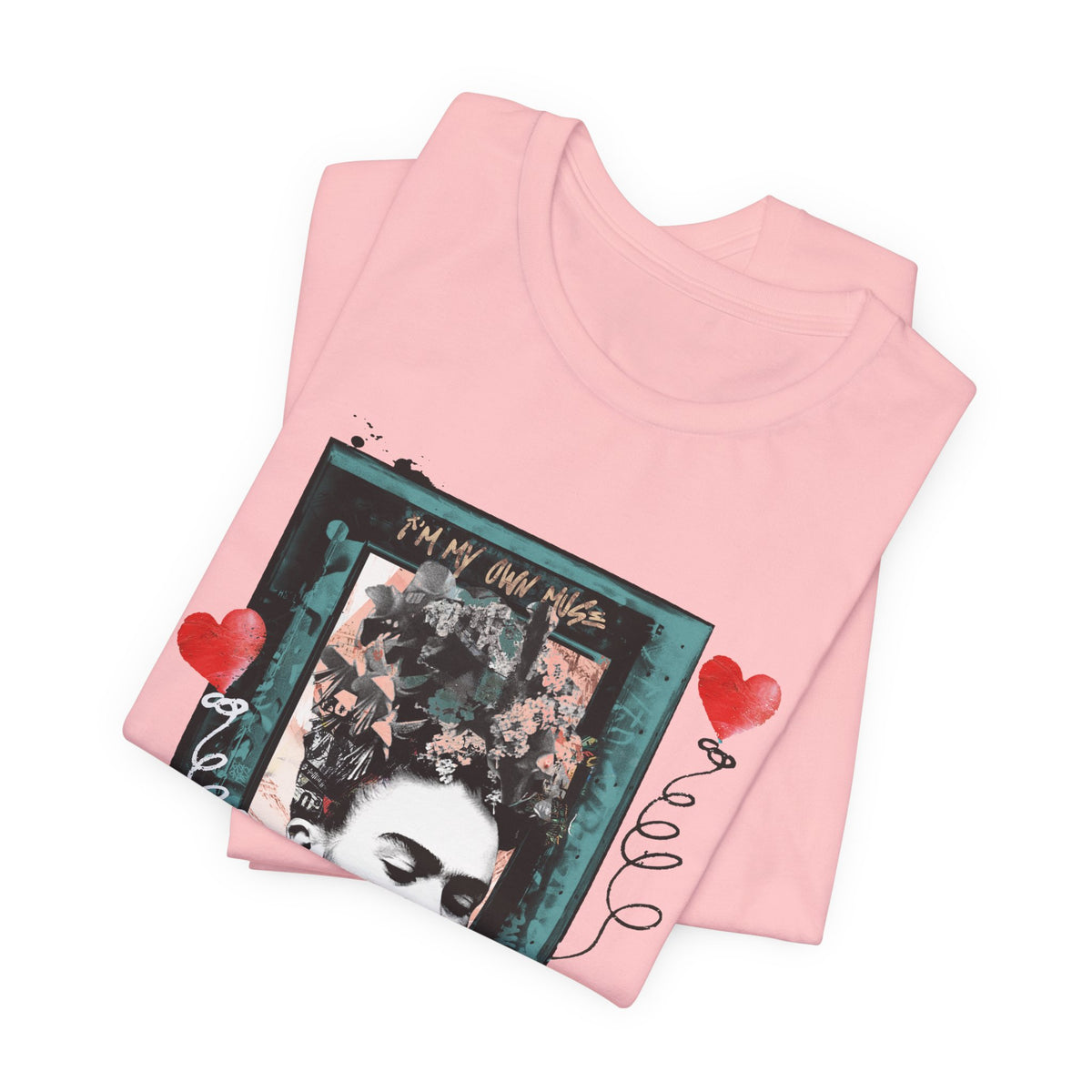 Frida Kahlo Vintage Frame Hearts T-Shirt