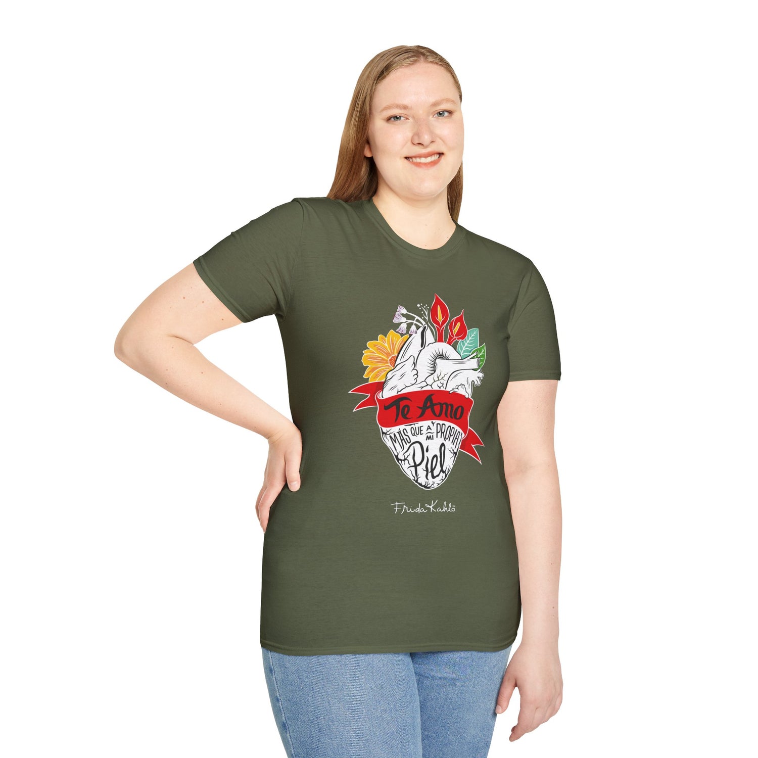 Frida Kahlo - "Te Amo Más Que Mi Propia Piel" - Inspired Anatomical Heart T-Shirt