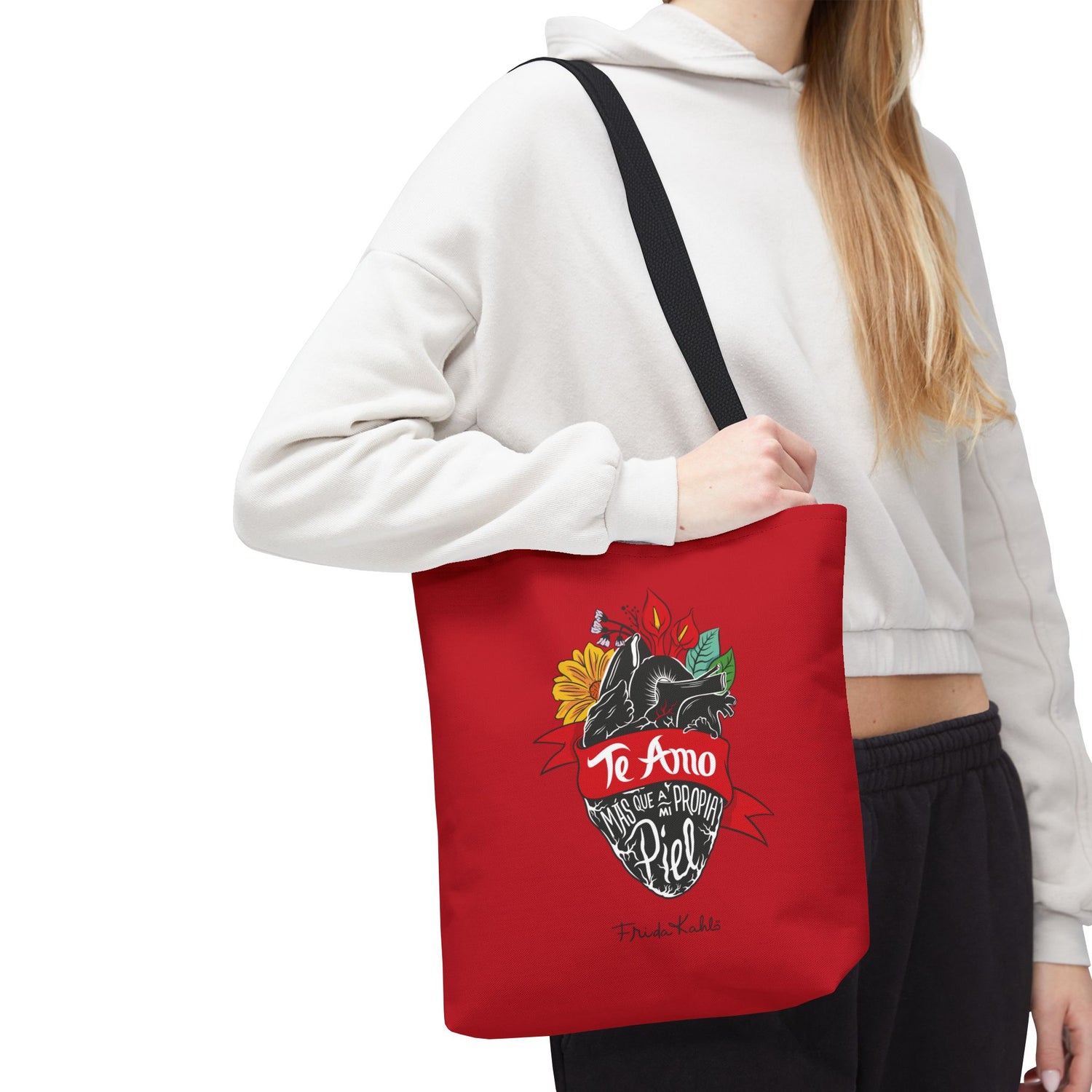 Frida Kahlo - "Te Amo Más Que Mi Propia Piel" - Inspired Anatomical Heart Tote Bag
