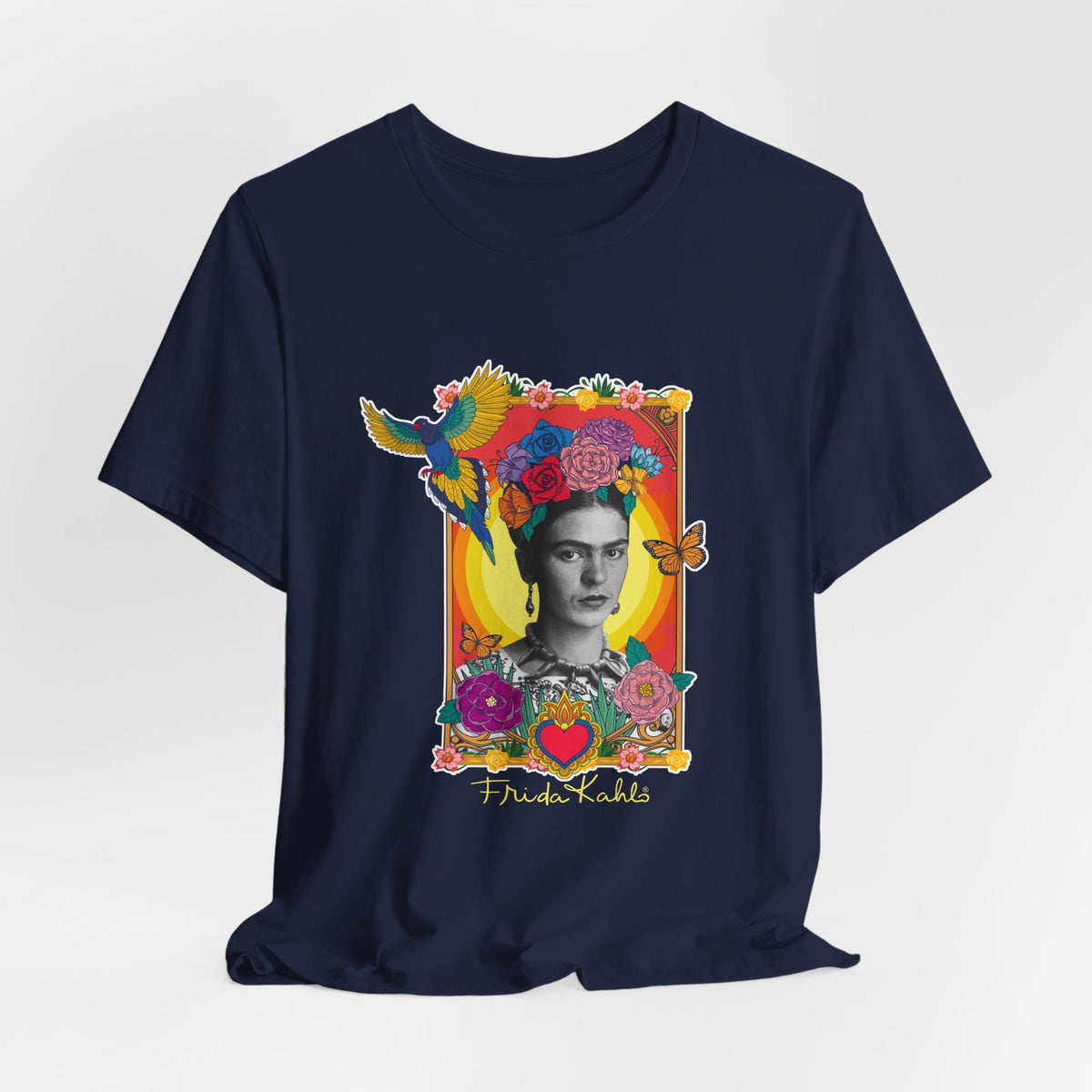 Frida Kahlo Hummingbird Golden Frame T-Shirt