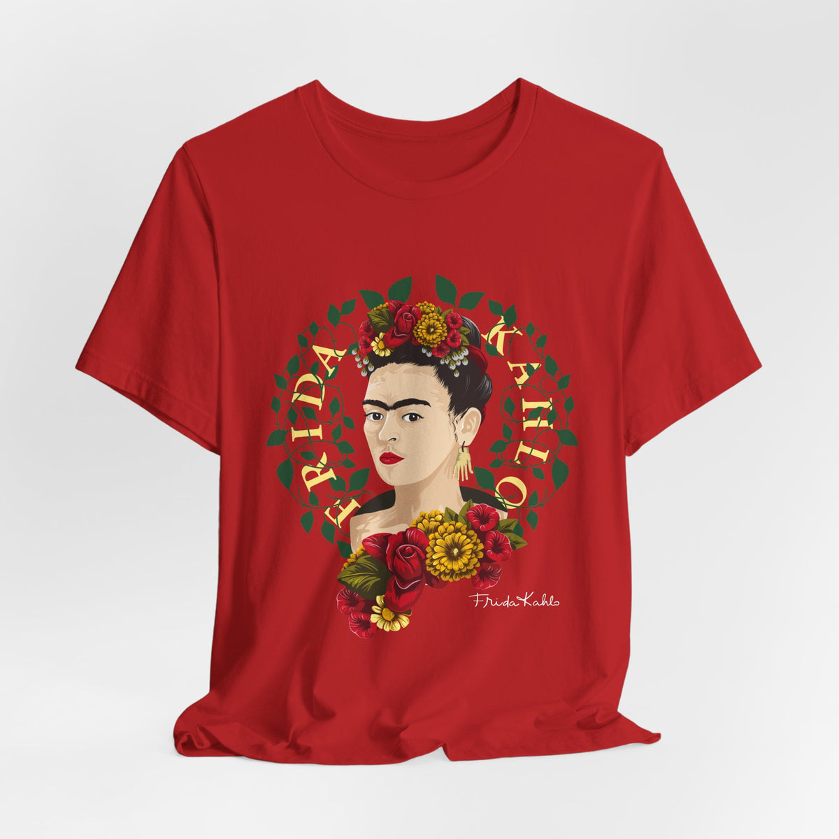 Frida Kahlo Floral Wreath Portrait T-Shirt