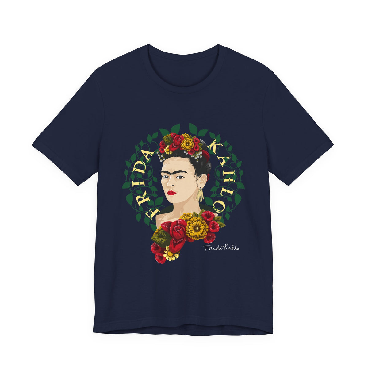 Frida Kahlo Floral Wreath Portrait T-Shirt