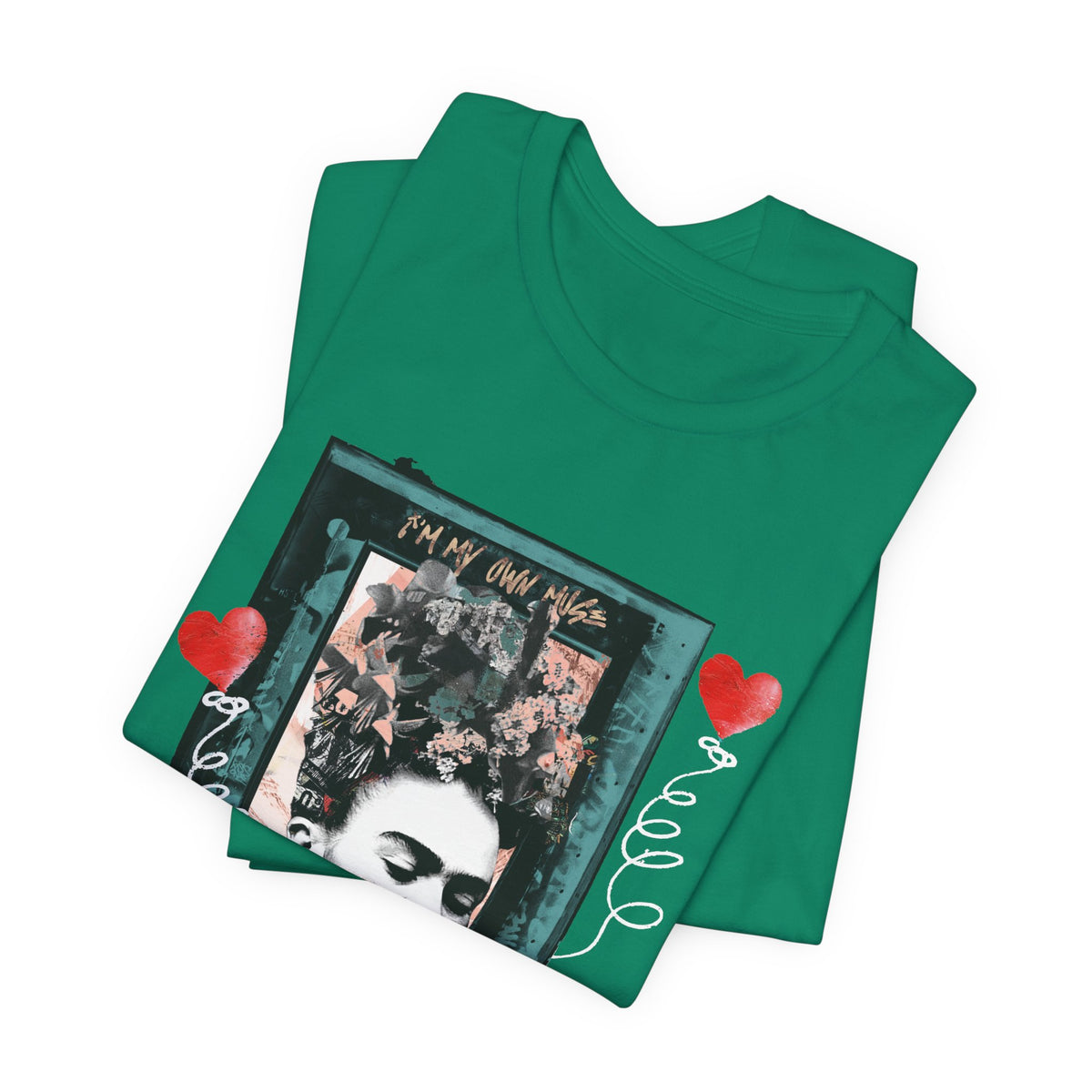 Frida Kahlo Vintage Frame Hearts T-Shirt