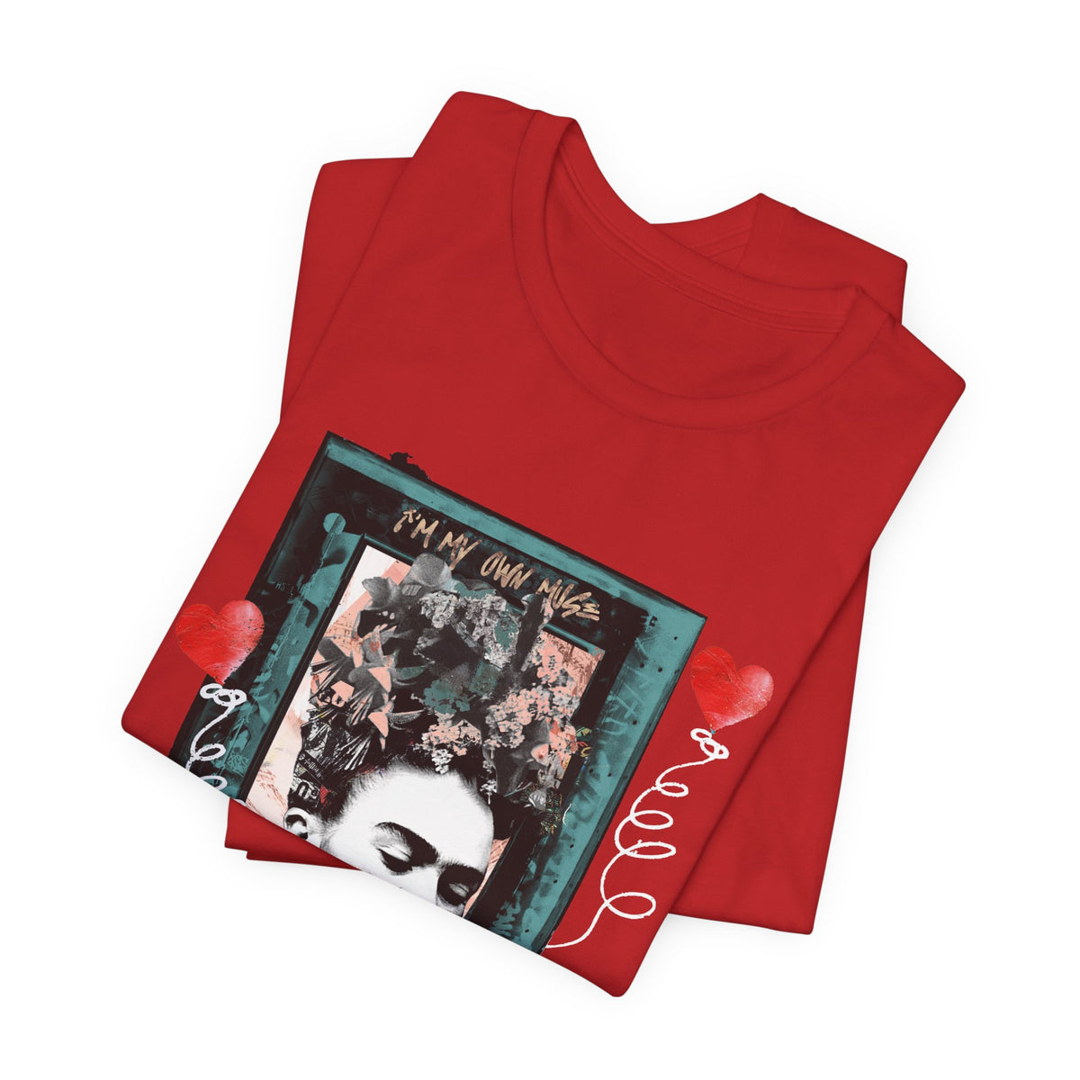 Frida Kahlo Vintage Frame Hearts T-Shirt